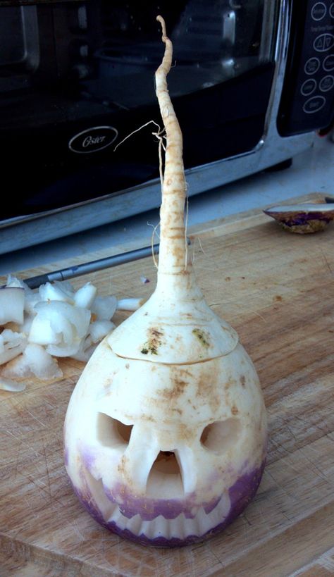 Some art, maybe a little gardening, a few other bits.: Jack-o'-lantern turnip Turnip Jack O Lantern, Turnip Carving, Turnip Lantern, Patio Door Decor, Celtic Halloween, Pumpkins Growing, Samhain Celebration, Halloween Curtains, Halloween Tea Party