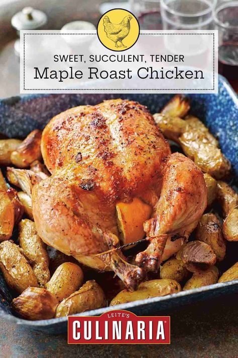 Pancakes are swell, but breakfast hasn't got an exclusive on maple syrup. Especially not when this maple roast chicken is in the house. Maple Chicken, Roast Chicken Recipe, Cartoon Film, Roasted Chicken And Potatoes, Aesthetic Cartoon, Tasty Meat, Easy Outfits, Roast Chicken Recipes, White Pictures