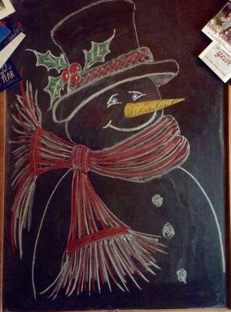 Chalkboard Snowman, Christmas Chalkboard Art, Kids Chalkboard, Chalkboard Wall Art, Chalkboard Doodles, Blackboard Art, Chalkboard Drawings, Chalkboard Lettering, Chalk Lettering