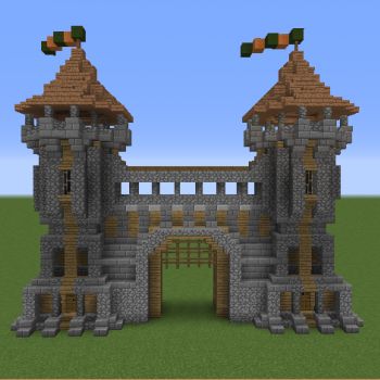 Medieval Gatehouse, Minecraft Medieval Tower, Minecraft Survival Guide, Adventure Time Crochet, Minecraft Castle Designs, Minecraft Building Blueprints, Medieval Tower, Minecraft Castle, Minecraft Medieval