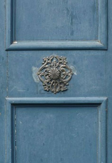 Blue Images, Old Door Knobs, Dusky Blue, Greyish Blue, Old Door, Old Doors, Aesthetic Colors, Beautiful Doors, Door Knob