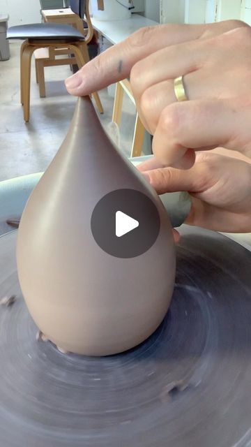 Fleur H.A.Reboul on Instagram: "- trimming the water drop urn -  What I learned is that it takes for ever to trim this shape really smooth. I will do differently next time. And I need to use a mirror to avoid bending over like that and break my back… . . . . . . . . . #urn #urne #ceramicurn #trimmingpottery #studiolife  #arttrepreneur #playwithclay #playwithmud #ceramicsjourney #wheelthrown #santamonicaceramicstudio #losangelesceramic #handmadeinLA #ceramicstudio  #ceramic #handmadeceramic #handmadeinsantamonica  #santamonicasmallbusiness #craftwomanship #shopsmall #femaleartist #frenchcrap #fharstudio #fhar" Ceramic Urn, Play Clay, September 19, Ceramic Studio, Clay Tutorials, A Mirror, Water Drop, Water Drops, Wheel Thrown