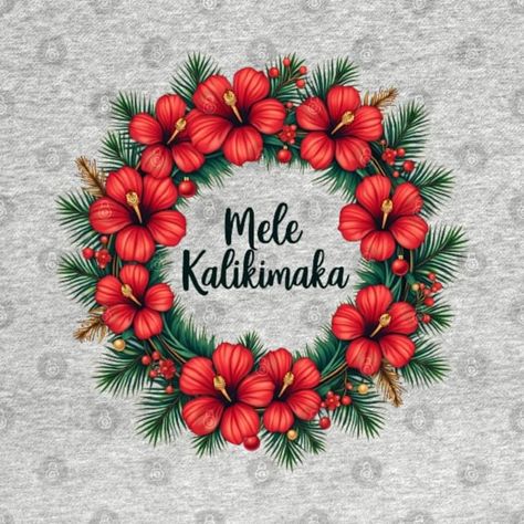 Check out this awesome 'Mele+Kalikimaka+Hawaiian+Christmas+Wreath+%7C+Tropical+Holiday...' design on @TeePublic! Hawaiian Christmas Wreath, Christmas Tattoo, Hawaiian Christmas, Tropical Holiday, Tropical Christmas, Mele Kalikimaka, Holiday Art, Holiday Design, Christmas Wallpaper