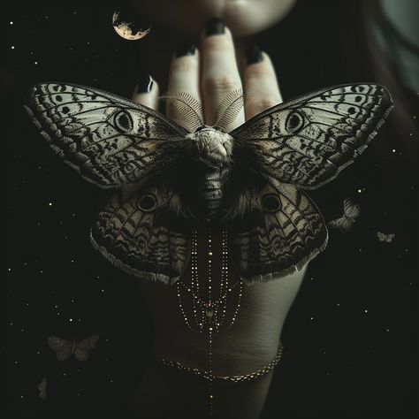 - witchy friday. 🦋© by ADA 🦋 #witchythings #gothic #moth #darkart #fantasy #conceptart #artwork #midjourney #blackandwhite #artistsoninstagram #artoftheday #digitalartwork #fantasy #inspiration #darkaesthetic #aiartwork 💠My pictures are created with passion, using a combination of AI like Midjourney, photography, Photoshop, and self-edited images. 💠 Vintage Moth Costume, Moth Aesthetic Dark, Moth Aesthetic, Gothic Moth, Gothic Roses, Fantasy Aesthetics, Office Halloween Decorations, Goddess Symbols, Jungle Juice