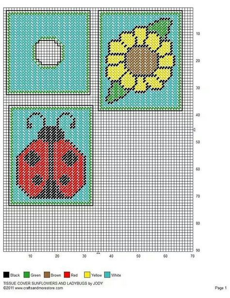 Ladybug and sunflower tbc Sunflower Plastic Canvas, Plastic Canvas Box Patterns, Plastic Canvas Books, Plastic Canvas Coasters, Felt Crafts Christmas, Tissue Cover, Cat Cross Stitch Pattern, Plastic Canvas Tissue Boxes, Plastic Canvas Patterns Free