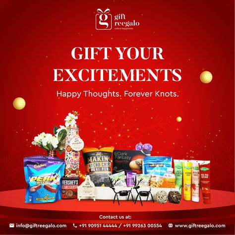 This Christmas season, let your excitements magically reach your loved ones. With Gift Reegalo exclusive gifting options, pack up all the reasons to smile and cheer in the Christmas vibes. Because you know the forever thing comes with sharing. Discover our list of flavorful items to include in your gift box. Contact us at info@giftreegalo.com or visit us at https://bit.ly/3AfQoat or +91 90951 44444/+91 99263 00554 for bulk order details. Festive Hampers, Kids Branding Design, Diwali Gift Hampers, Christmas Gift Hampers, Kaos Oblong, Nacho Chips, Ads Creative Advertising Ideas, Advertising Ideas, Christmas Hamper