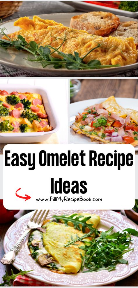 Easy Omelet Recipe Ideas to create for breakfast or brunch. Healthy egg recipes with delicious fillings for meals that kids and adults love. Egg Omlette Ideas, Oven Omelette Recipe, Hollandaise Sauce Recipe Easy, Omelet Casserole, Omelette Ideas, Egg Omelette Recipe, Omelette Recipes, Easy Omelet, Avocado Egg Recipes