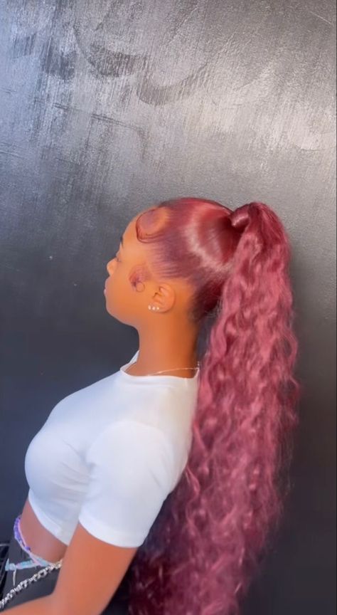 Red Hair Ponytail, Cute Ponytail Styles, High Curly Ponytail, Cute Ponytail Hairstyles, Slick Ponytail, Teenage Hairstyles, Natural Hair Bun Styles, High Ponytail Hairstyles, Sleek Ponytail Hairstyles