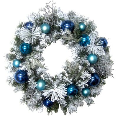 Live Wreath, Fraser Hill, Blue Ornaments, Living Wreath, First Snowfall, Faux Christmas, Artificial Christmas Wreaths, Shatterproof Ornaments, Christmas Classic