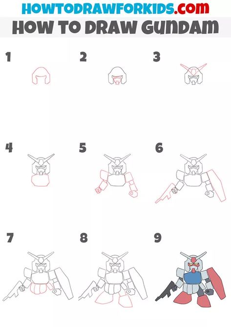 How to Draw Gundam - Easy Drawing Tutorial For Kids Gundam Drawing, Drawing Steps, Easy Drawing Tutorial, Drawing Tutorials For Kids, Classic Board Games, Drawing Tutorial Easy, Easy Drawing, Step By Step Drawing, Learn To Draw