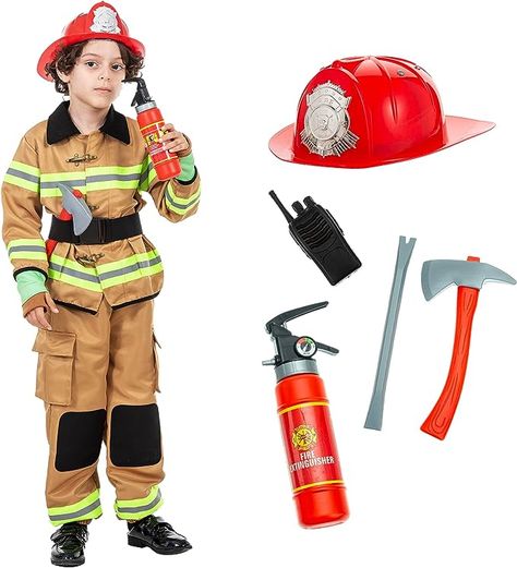 Halloween Costume Firefighter, Kids Firefighter Costume, Firefighter Hat, Toddler Halloween Costume, Fireman Costume, Firefighter Costume, Yellow Kids, Costume For Kids, Toddler Halloween Costumes