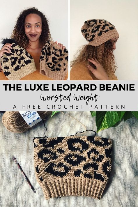 Leopard Crochet, Crochet Leopard, Leopard Beanie, Leopard Print Beanie, Crochet Hat Free, Crochet Knit Hat, Crochet Hats Free Pattern, Crochet Cap, Crochet Winter