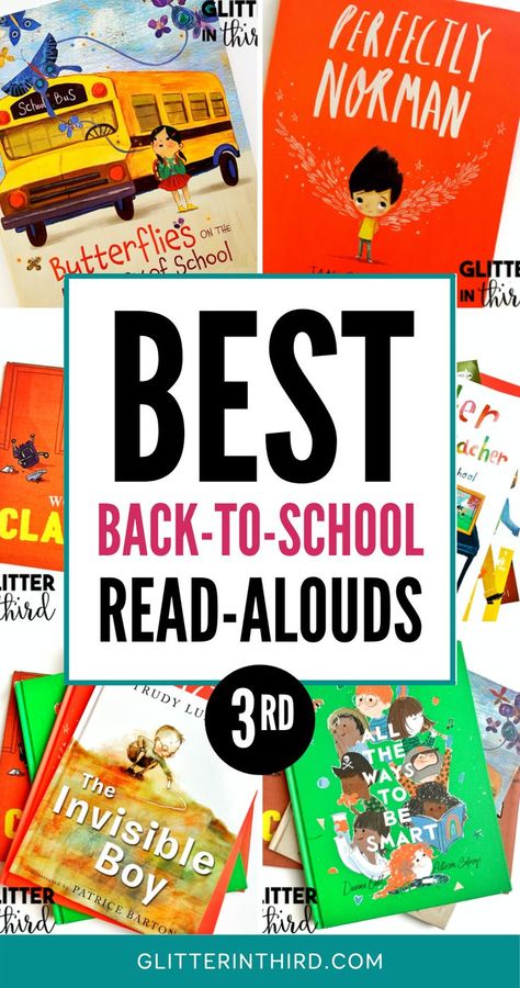 Best Back-to-School Books for Kids Read Alouds For 3rd Grade, Fourth Grade Read Alouds, First Day Read Alouds 3rd Grade, Back To School Read Alouds 2nd, Back To School Books 2nd Grade, First Day Third Grade, First Day Of School Books 3rd Grade, Third Day Of Third Grade Activities, First Week Of Third Grade