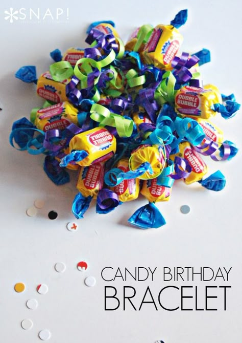 Candy Birthday Bracelet Candy Corsage, Candy Leis, Lei Ideas, Candy Lei, Candy Bracelets, Shopkins Birthday, Candy Bracelet, Candy Birthday, Candy Bouquets