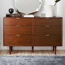 20% Off Bedroom Furniture | West Elm $959 West Elm Bedroom, Small Bedrooms, Dark Floors, Dream Land, Bedroom Chest, Modern Bedroom Furniture, 6 Drawer Dresser, Bedroom Dressers, House Remodel