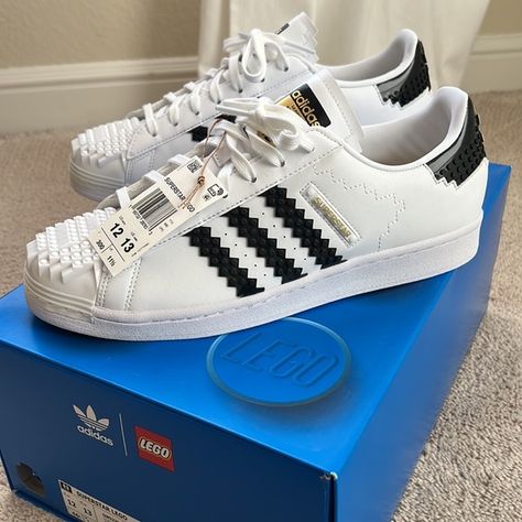 NWT Adidas Superstar X Lego Sneakers Lego Sneakers, Superstar Adidas, 12th Man, Adidas Originals, Lego, Size 12, Adidas, Collectibles, Brand New