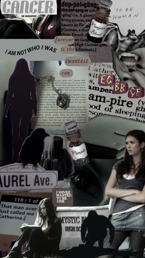 #elenagilbert Vampire Diaries Mood Board, Elena Gilbert Aesthetic Moodboard, Wallpaper Backgrounds Vampire Diaries, Book Elena Gilbert Aesthetic, Stelena Tvd Wallpaper Aesthetic, Tvd Aesthetic Wallpaper Collage, Vampire Diaries Movie, Vampire Diaries Wallpaper, Kissing Booth