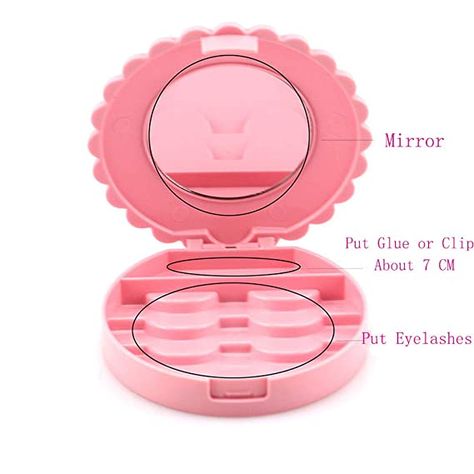 Amazon.com : YiQiYi Cosmetic Case with Mirror Eyelash Case Makeup Storage Box Travel Cosmetic Bag Pink Place Eyelashes : Beauty Pink Eyelashes, Makeup Storage Box, Eyelash Case, Strip Eyelashes, Bead Storage, Cosmetic Mirror, Makeup Box, Makeup Eyelashes, Plastic Box Storage