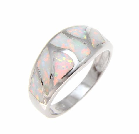 PRICES MAY VARY. Stone: Lab Created synthetic opal Weight of a size 8: approx 3.8 grams Metal: 925 Sterling Silver Free Jewelry Gift Box Included Sterling silver 925 women men white synthetic opal ring size 8 Silver Sterling Jewelry, Hammered Silver Jewelry, Simple Silver Jewelry, Silver Jewelry Diy, White Opal Ring, Silver Jewelry Box, Silver Jewellery Indian, Silver Jewelry Design, Necklace Men