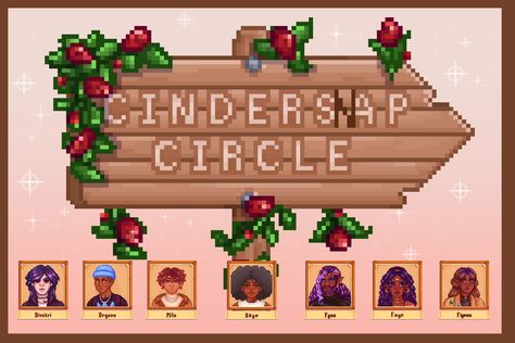 Cindersnap Circle at Stardew Valley Nexus - Mods and community Stardew Aesthetic Mods, Stardew Valley Mods, Cosy Games, Stardew Mods, Stardew Ideas, Stardew Valley Layout, Stardew Valley Tips, Adventurer's Guild, Stardew Valley Farms