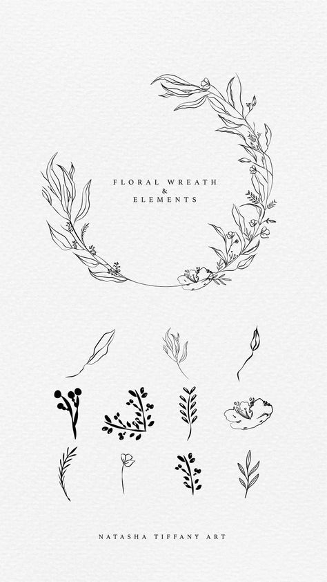 Floral Wreath SVG Wedding Invitation SVG Hand Drawn | Etsy Floral Wreath Drawing, Floral Wreath Svg, Wreath Tattoo, Botanical Wedding Stationery, Botanical Wreath, Pretty Eye Makeup, Flower Line Drawings, Wreath Svg, Wreath Drawing