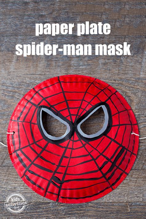 Spiderman Craft, Paper Plate Masks, Hero Crafts, Spiderman Mask, Superhero Crafts, Masque Halloween, Paper Plate Crafts For Kids, Christmas Crafts For Toddlers, Halloween Games For Kids