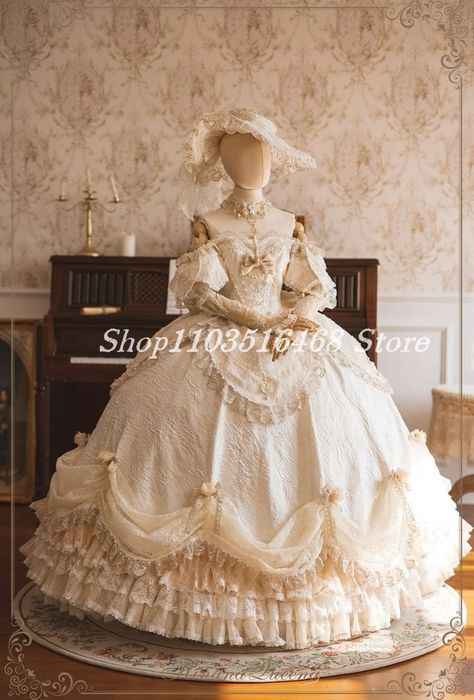 Victorian Dresses Gowns, Royalty Dr, Victorian Ball Gowns, Victorian Ball, Xv Dresses, Rococo Dress, Victorian Dresses, Ballroom Gowns, Rococo Fashion