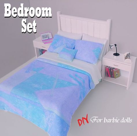 Barbie Bed Diy, Barbie Doll Bedroom, Barbie Bed, Doll Furniture Tutorial, Snow Ideas, Barbie Furniture Tutorial, Doll Bedroom, Baby Doll Furniture, Barbie House Furniture