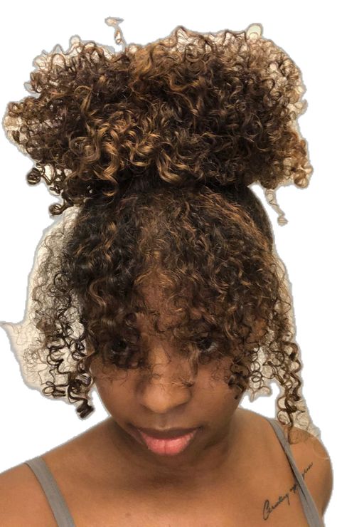 Natural curly hair with mocha brown highlights; black girl Mocha Brown Highlights, Natural Curly Hair, Brown Highlights, Mocha Brown, Curly Hair Styles Naturally, Dyed Hair, Mocha, Curly Hair, Natural Hair Styles