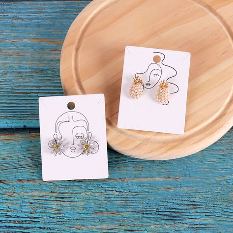 20pcs/Lot Earrings and Necklaces Display Cards 400gsm Cardboard Earring Packaging Card Ear Studs Paper Cards 4.8x6.2cm|Jewelry Packaging & Display| - AliExpress Jewelry Paper Packaging, Display Cards For Jewelry, Packaging For Necklaces, Earrings Packaging Ideas, Earring Packaging Ideas, Jewelry Cards Packaging, Jewelry Packaging Ideas, Necklace Display Cards, Necklaces Display