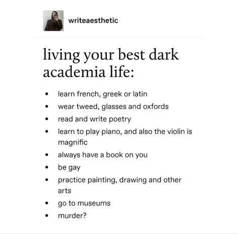 Dark Acedemia Girl Outfits, Dark Academia Things To Do, Dark Academia Activities, Dark Academia Tips, Dark Academia Study, Dark Academia Things, Punk Academia, Dark Academia Guide, Dark Acadamia