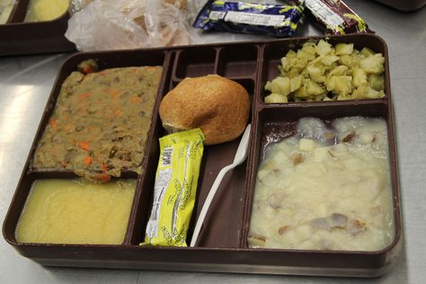 Prison Food Prison Recipes, Prison Aesthetic, Jail Food, Prison Food, Lunch Images, Food Rations, Chicken Supreme, Eerie Places, Mushroom Pie