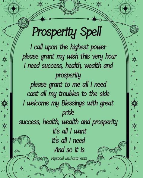 Prosperity Spell Chant, Abundance Chant, Witchcraft Incantation, Prosperity Chant, Money Spells Magic, Third Eye Awakening, Spells That Actually Work, Manifestation Spells, Witchcraft Spells For Beginners