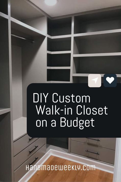 You can build the closet of your dreams for less that you think when you DIY and use IKEA drawers. Find out how in our extremely detailed step by step DIY walk in closet tutorial. Closet Systems Walk In Diy, Closet Corner Shoes, Walking Closet Shelving Ideas, Build Bedroom Closet, Closet With Malm Dresser, Diy Closet Shelving System, Ikea Drawer Closet Hack, Diy Closet System With Doors, Build Your Closet Clothes