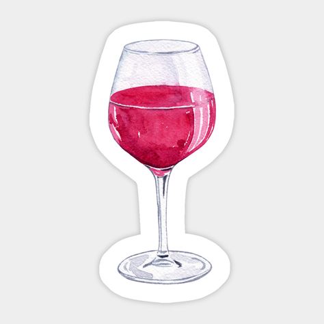 Watercolor Red wine glass print for bachelorette party, birthday, wine lovers, wine tasting party -- Choose from our vast selection of stickers to match with your favorite design to make the perfect customized sticker/decal. Perfect to put on water bottles, laptops, hard hats, and car windows. Everything from favorite TV show stickers to funny stickers. For men, women, boys, and girls. Wine Stickers, Glass Magnets, Glass Sticker, Wine Tasting Party, Birthday Wine, Tasting Party, Watercolor Red, Glass Print, Party Birthday