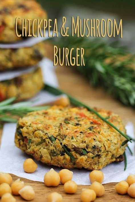 Chickpea & Mushroom Burger (vegan, gluten-free) – Kind Earth Chickpea Mushroom, Vegan Mushroom Burger, Mushroom Burger Recipe, Mushroom Burgers, Mushroom Burger, Vegan Burger, Vegan Burgers, Veggie Burgers, Burger Recipe