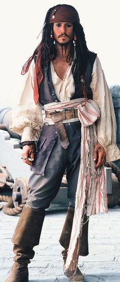 Jack Sparrow Halloween, Jack Sparrow Cosplay, Jack Sparrow Costume, Caribbean Outfits, Pirate Outfit, Pirate Halloween, Tim Burton Films, Captain Jack Sparrow, Pirate Life