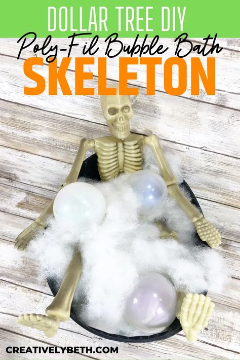 How to DIY Skeleton Bubble Bath with Poly-Fil Creatively Beth #creativelybeth #polyfil #ffw80 #dollartreecrafts #halloweencrafts Diy Skeleton, Quick And Easy Crafts, Scouts Crafts, Halloween Crafts Decorations, Rainbow Crafts, Fall Crafts Diy, The Skeleton, Autumn Crafts, Kids' Crafts