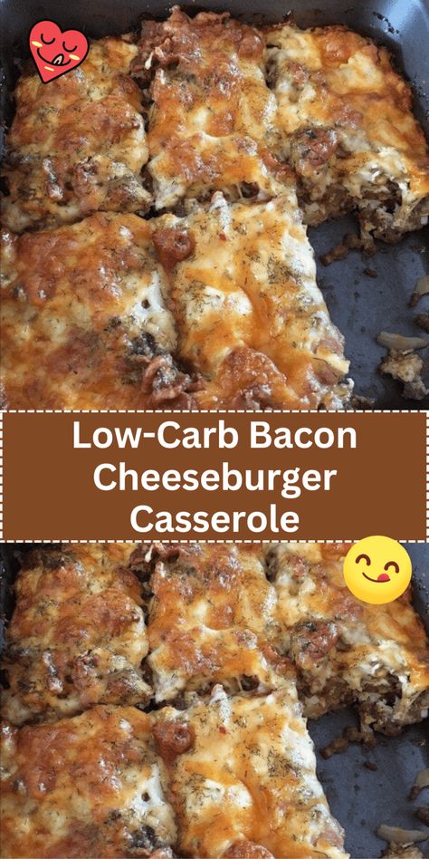 Low-Carb Bacon Cheeseburger Casserole Low Carb Bacon Cheeseburger Casserole, Classic Cheeseburger, Bacon Cheeseburger Casserole, Breakfast Low Carb, Cheeseburger Casserole, Low Carb Casseroles, Beef Casserole Recipes, Bacon Cheeseburger, Losing 40 Pounds