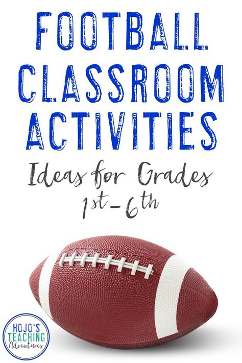 Find great football classroom activities here! Celebrate football season in the fall for your local high school team, or use these ideas to celebrate college or NFL football in the classroom. They also work well for the Super Bowl! Reading, math, social studies, writing, and other random ideas are all included in one convenient post. Many of the ideas are FREE! Great to use with your 1st, 2nd, 3rd, 4th, 5th, or 6th grade classroom and homeschool students! {football freebie} Soccer Activities, Super Bowl Activities, Football Activities, Activities For Elementary Students, Football Activity, Football Tips, Activities Ideas, Classroom Transformation, 4th Grade Classroom