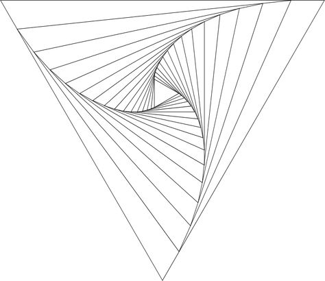 A whirl , according to Wolfram Mathworld -  Whirls are figures constructed by nesting a sequence of polygons (each having the same number of... String Art Patterns, Fractal Patterns, Geometric Drawing, Math Art, Geometry Art, Drawing Templates, Illusion Art, Wolfram, Zentangle Patterns