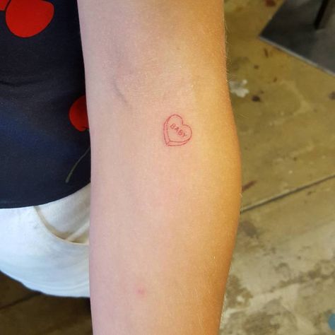 Red “Baby” pill tattoo. Petit Tattoo, Chic Tattoo, Tiny Tats, Shape Tattoo, 4 Tattoo, Red Ink Tattoos, Omerta Tattoo, Cute Tiny Tattoos, Stick N Poke