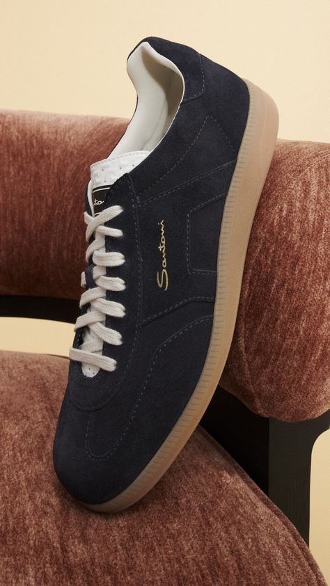 DBS Oly Santoni Sneaker Santoni Shoes Men, Santoni Shoes, New Trainers, Suede Sneakers, Retro Vibe, Shoes Men, Shoe Brands, Leather Men, Shoes Mens