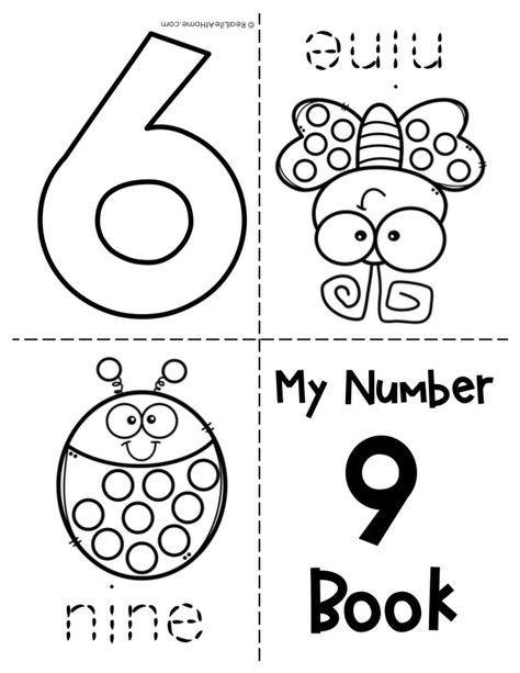 Numbers For Toddlers, Preschool Numbers, Number Book, Number Crafts, Kids Printable Coloring Pages, Number Ideas, Mini Booklet, Planner Writing, Alphabet Pictures