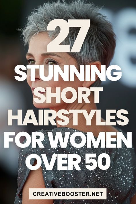 Click for More ➡️ | Save for Later ❤️  Refresh Your Look with the Top Short Hairstyles for Women Over 50 in 2024! Our guide is packed with 27 stunning hairstyles, tailored for the stylish woman over 50.   Choose from edgy pixie cuts to soft, layered bobs, and redefine elegance. Transform your appearance and boost your confidence with a hairstyle that suits your life and style! Short Gray Hairstyles For Women Over 50, Short Hair Styles Over 50 Older Women, Over 50 Womens Hairstyles, Older Short Hairstyles Over 50, Short Hairstyle Women Older Than 50, Short Hairstyle Women Grey Hair, Short Hairstyle Women 50 Plus, Short Short Haircuts For Women, New Short Hairstyles For Women Over 50