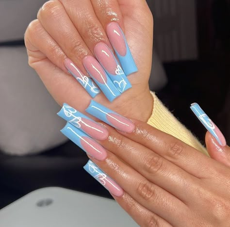 Spring Nails And Toes, Spring Nails Dip, Spring Nails Blue, Goth Spring, Spring Nails Gel, Baby Blue Acrylic Nails, Nails And Toes, Blue Springs Missouri, Nails Goth