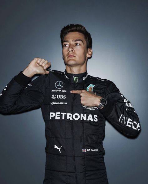 Mercedes Photoshoot, Formula One Mercedes, Russell Aesthetic, George Russel, Petronas F1, George Russell, 30 Under 30, F1 Formula, Amg Petronas