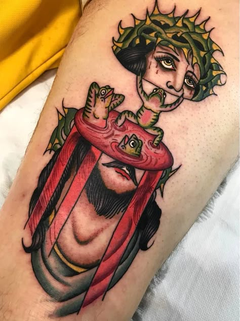 Small Strange Tattoos, Dharma Tattoo, Shrunken Head Tattoo, Beetlejuice Tattoo, Blood Tattoo, Wizard Tattoo, Harley Tattoos, Traditional Tattoo Inspiration, Vintage Tattoo Design