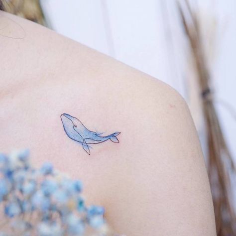 Watercolor Whale Tattoo, Tattoo Whale Small, Purple Whale Tattoo, Simple Watercolor Tattoo, Whale Tattoos For Women, Humpback Whale Tattoo Simple, Whale 52 Tattoo, Whale Outline Tattoo, Cute Whale Tattoo