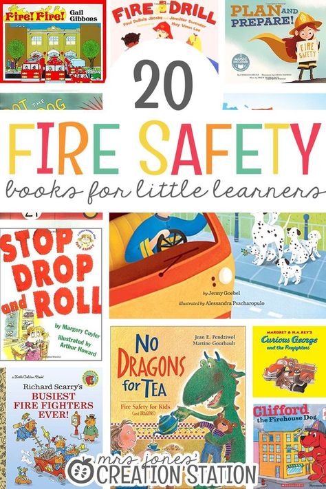 Teaching your students about fire safety is an important unit to explore. They will love learning about the fires, drills, fire stations, firefighters trucks, and more! These 20 fire safety books for preschool, pre-k, and kindergarten are perfect to help you get started with a fire safety unit. #firesafety #unitstudy #preschool #kindergarten #firesafetybooks #booksforkids #books Literacy Preschool, Fire Safety Unit, Fire Safety For Kids, Fire Safety Theme, Early Preschool, Fire Safety Activities, Fire Safety Preschool, Fire Safety Week, Fire Prevention Week